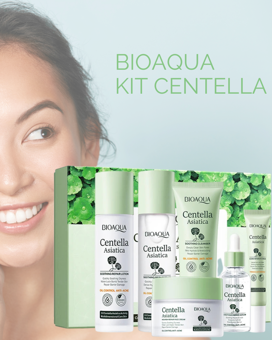 Set Premium BIOAQUA Centella Asiática –  Skincare Asiático 6 en 1
